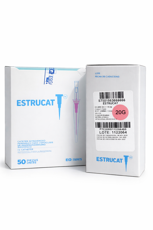 Catéter Punzocat #20 Rosa ESTRUCAT - C/50 Unidades