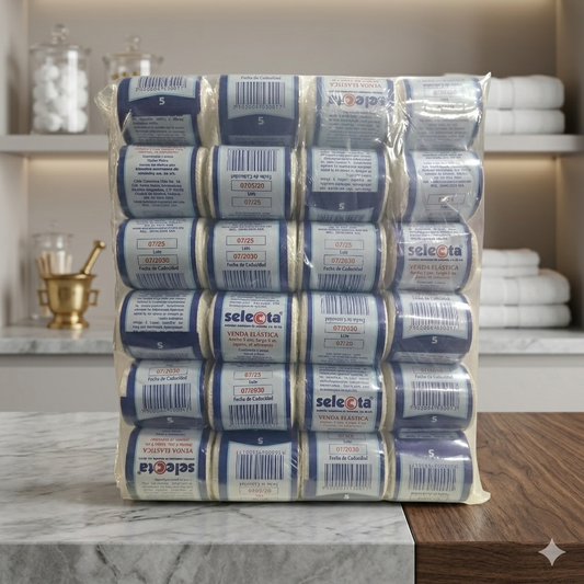 Venda Elástica SELECTA 5cm X 5m - Paquete de 24 Piezas