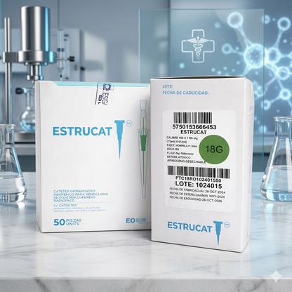 Catéter Punzocat #18 Verde ESTRUCAT - C/50 Unidades