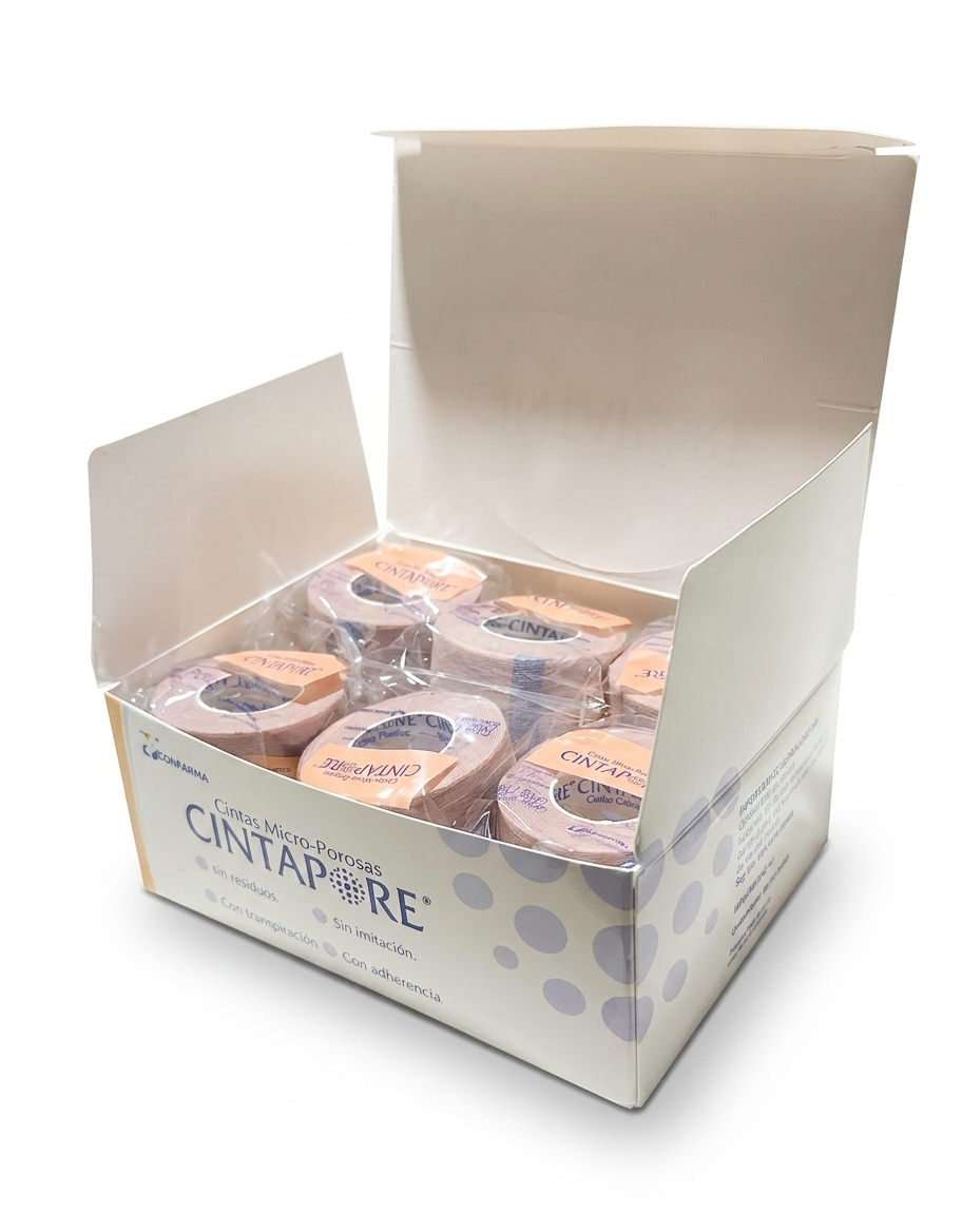 Cinta Microporosa Cintapore 1'' Piel Caja C/12 Unidades