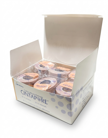 Cinta Microporosa Cintapore 1'' Piel Caja C/12 Unidades