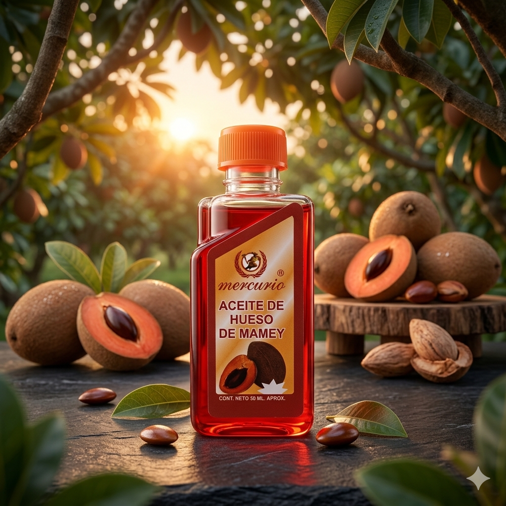 Aceite De Mamey 50mL Marca MERCURIO Paquete Con 25 Piezas