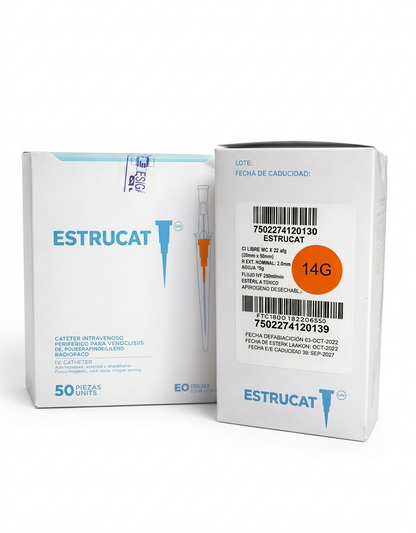 Catéter Punzocat #14 Naranja ESTRUCAT C/50 Unidades