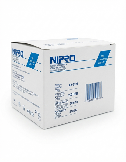 Aguja Hipodérmica Azul 23G x 25mm Nipro Caja C/100
