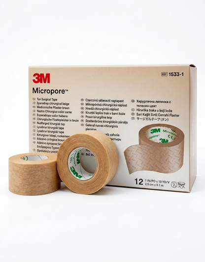 Cinta Micropore 3M 1'' Piel Caja C/12 Unidades