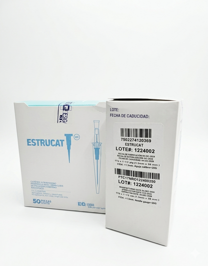 Catéter Punzocat #17 Rojo ESTRUCAT C/50 Unidades
