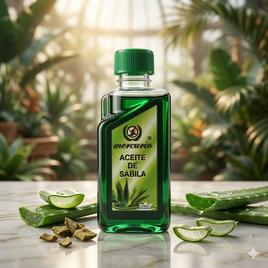 Aceite De Sábila 50mL Marca MERCURIO Paquete Con 25 Piezas