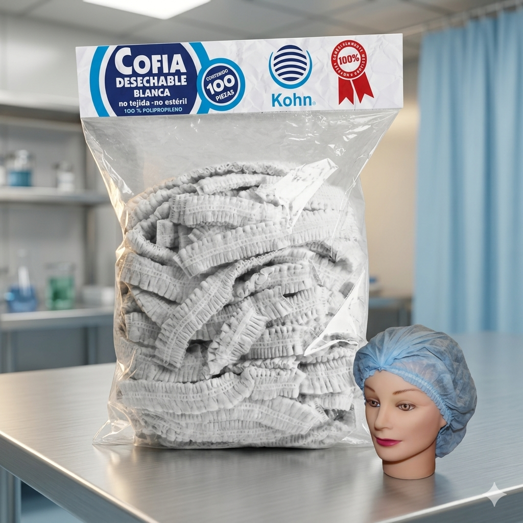 Cofia Con Resorte Blanca Paquete Con 100 KOHN