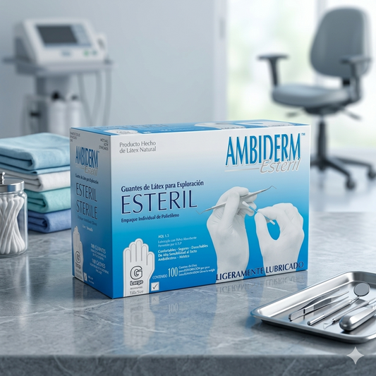 Guante AMBIDERM Estéril Látex (Grande) Caja Con 100 Piezas