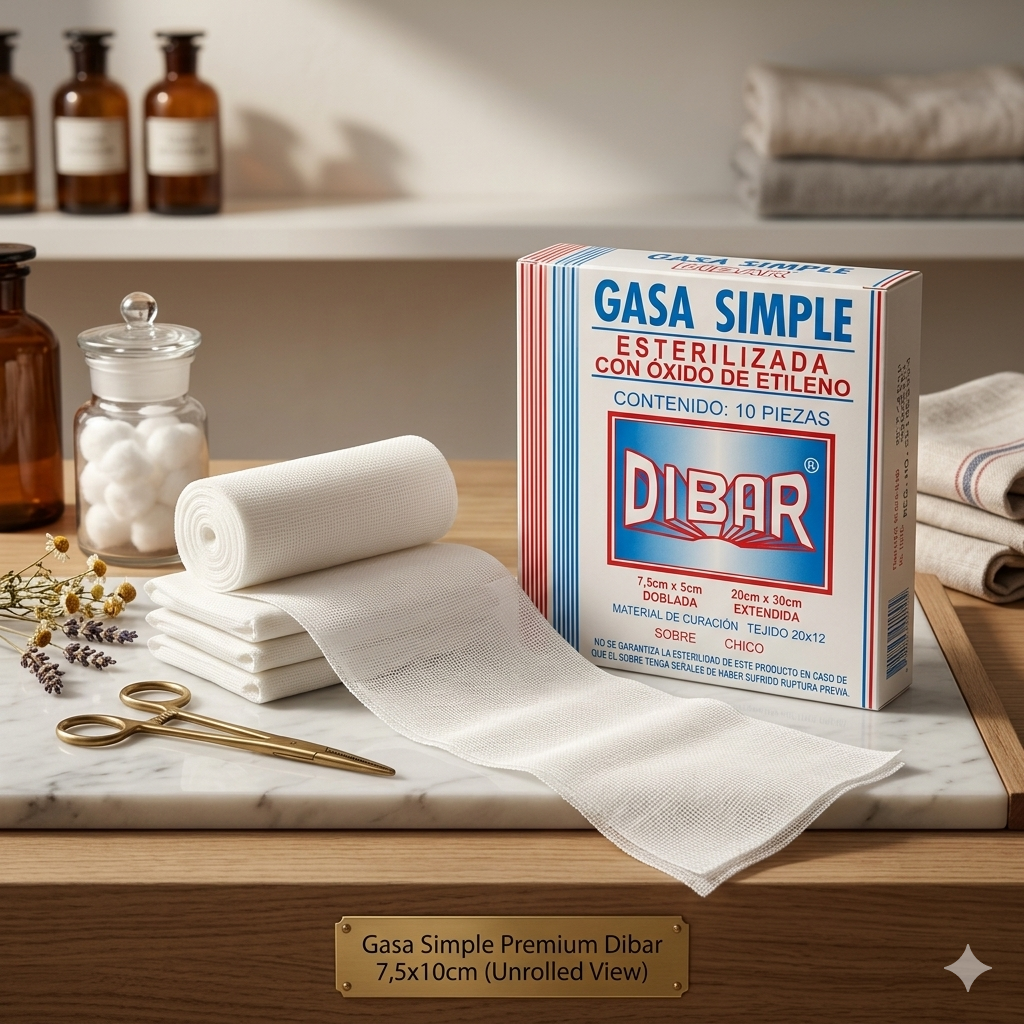 Gasa Estéril Dibar 7.5x5 cm Con 10 Sobres