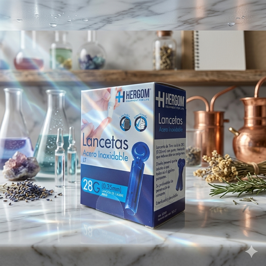 Lanceta Universal HERGOM 28G Con 100 Piezas