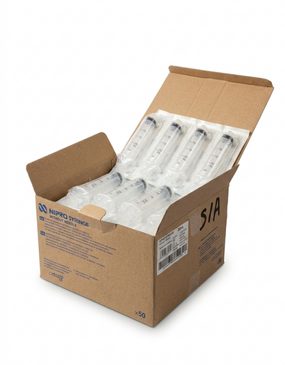 Jeringa Nipro 20mL Sin Aguja Caja Con 50 Piezas