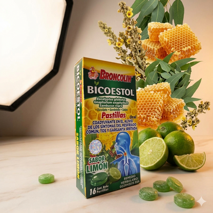 Pastillas Broncolin Sabor Limón Con 16 Pastillas