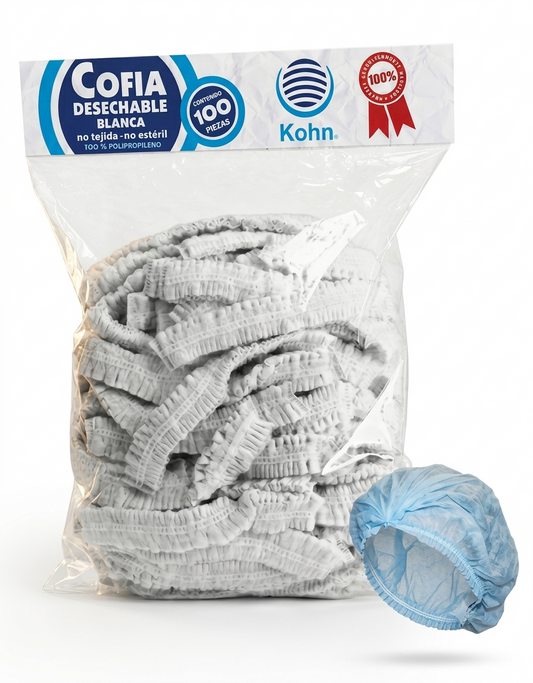 Cofia Con Resorte Blanca Paquete Con 100 KOHN