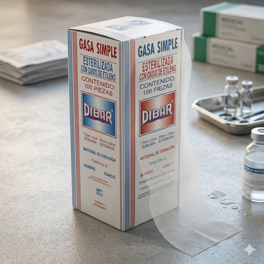 Gasa Estéril Dibar 7.5x5 cm Con 100 Sobres