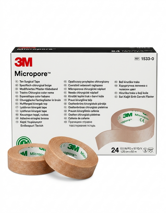 Cinta Micropore 3M 1/2'' Piel Caja C/24 Unidades