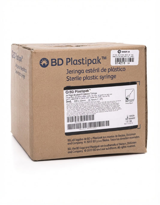 Jeringa Platipak 3mL Negra Caja Con 100 Piezas