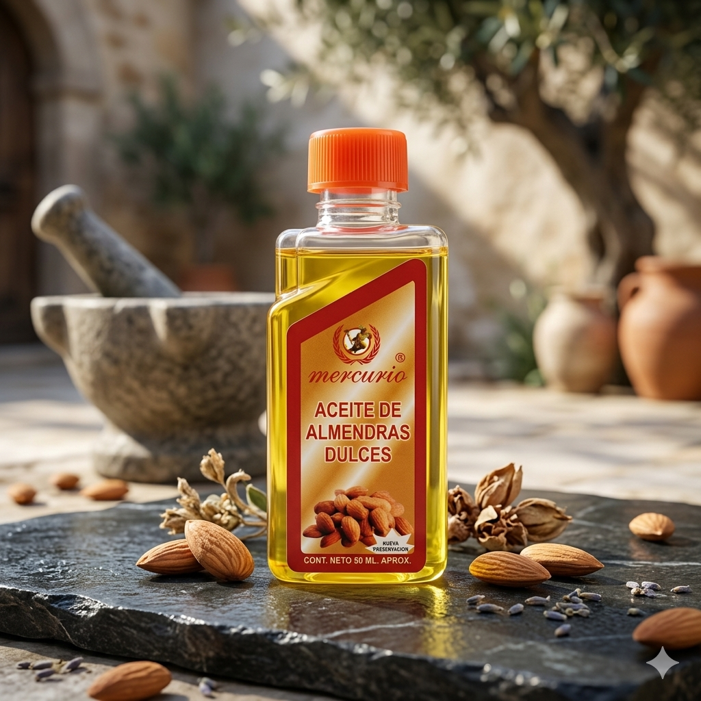 Aceite De Almendras Dulces Marca MERCURIO Paquete Con 25 Piezas