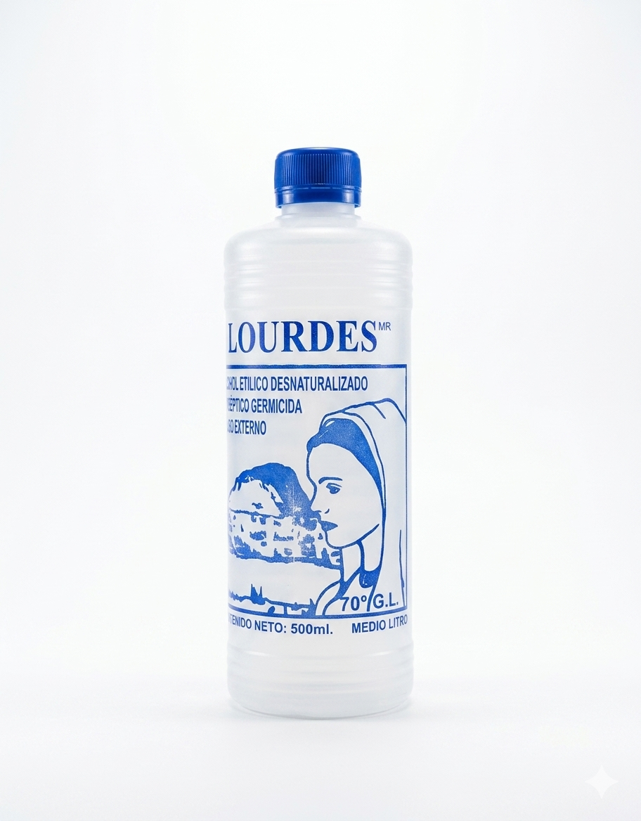 Alcohol Desnaturalizado 70° Lourdes 500mL - Pieza