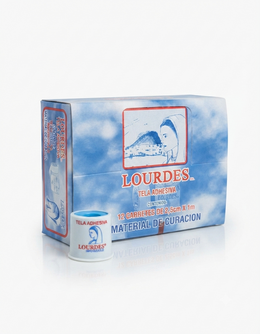 Tela Adhesiva Lourdes 2.5cm X 1m - Paquete de 12 Piezas