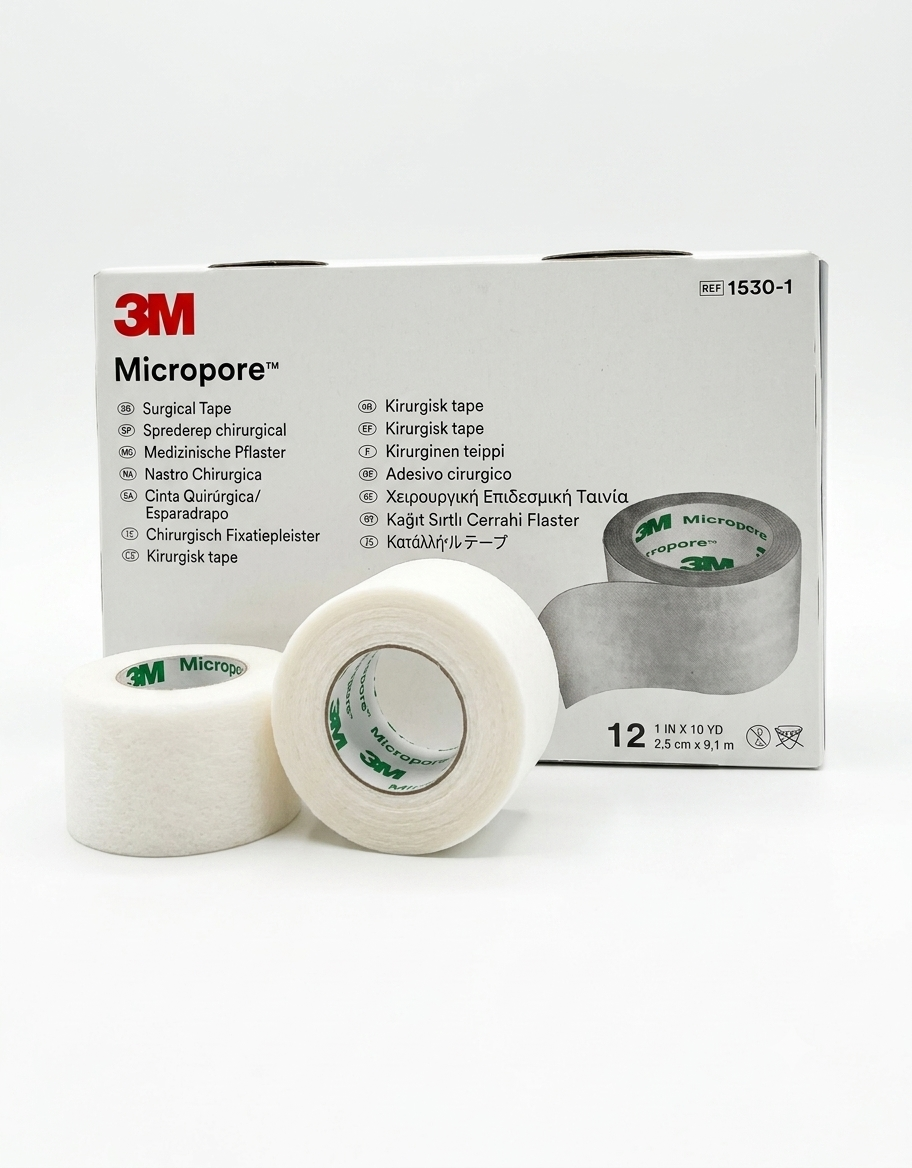 Cinta Micropore 3M 1" Blanco Caja C/12 Unidades