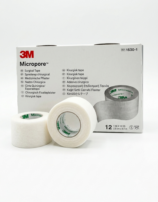 Cinta Micropore 3M 1" Blanco Caja C/12 Unidades