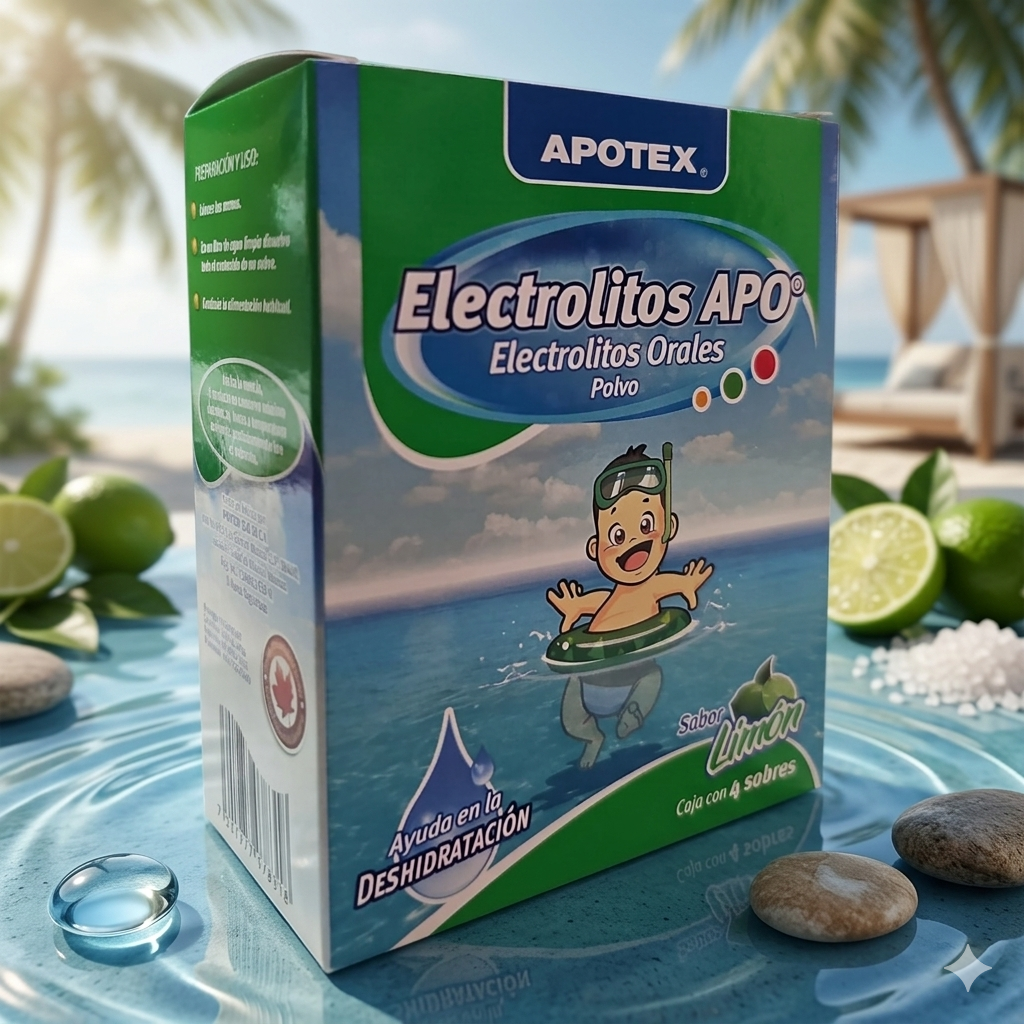 Electrolitos APO Polvo Sabor Limón Caja Con 4 Sobres