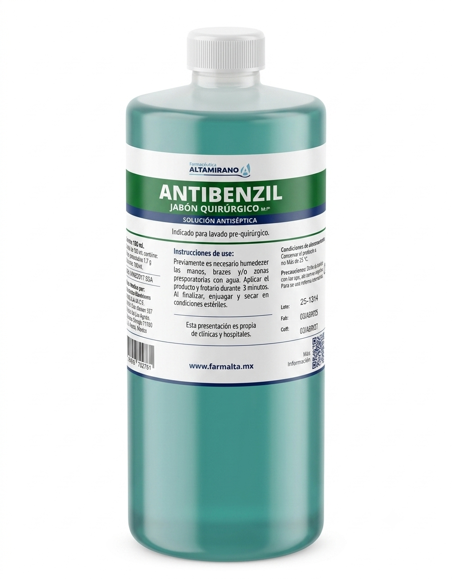 Jabón Quirúrgico Antibenzil Altamirano 500mL Pieza