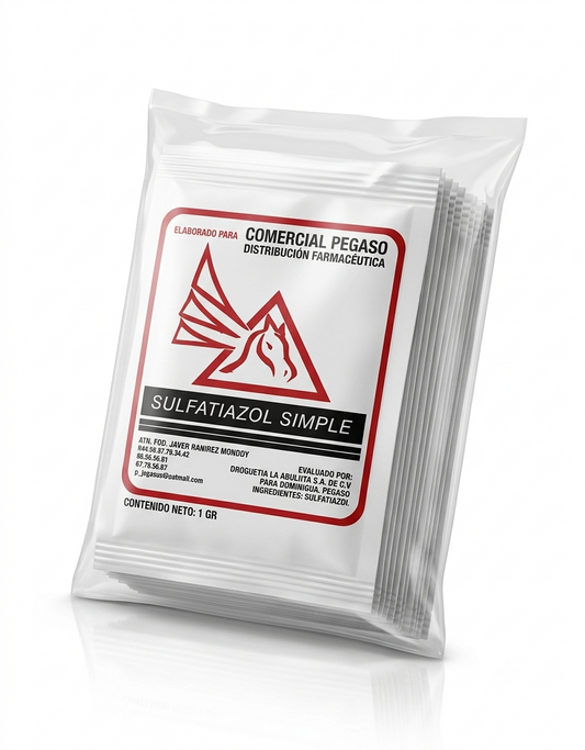 Sulfatiazol Polvo Paquete Con 50 Sobres Marca Pegasso