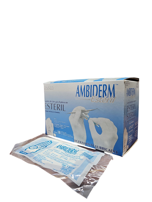Guante AMBIDERM Estéril Látex (Grande) -Paquete de 100 Piezas