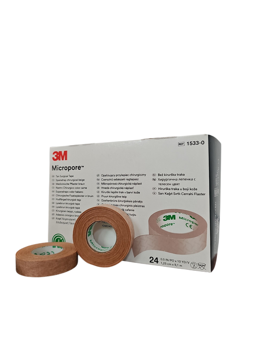 Cinta Micropore 3M 1/2'' Piel Caja C/24 Unidades
