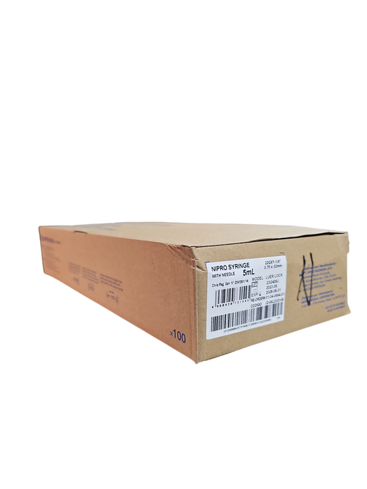 Jeringa Nipro 5mL Negra - Paquete de 100 Piezas