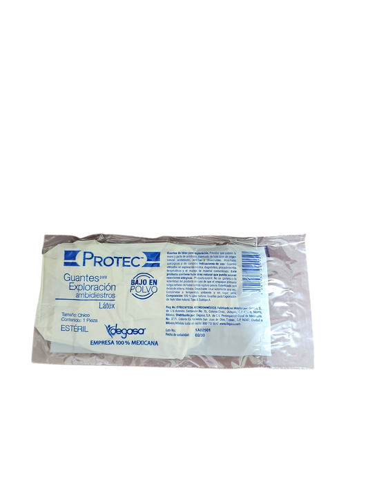 Guante PROTEC Estéril Látex (Chico) -Paquete de 100 Piezas