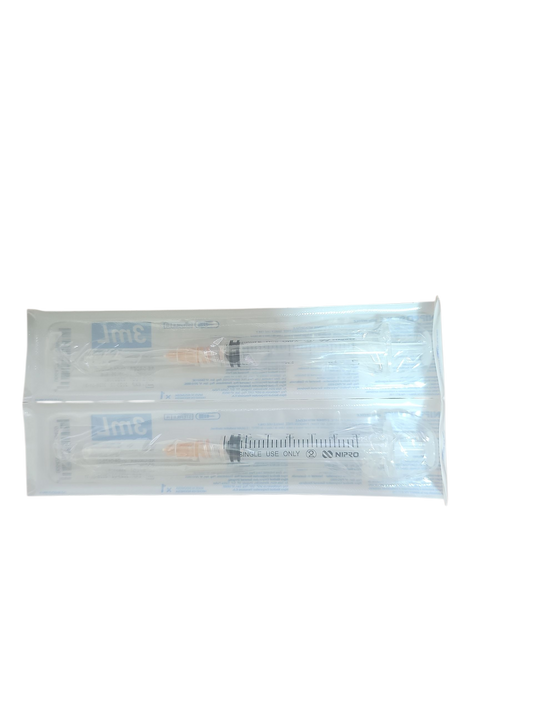 Jeringa Nipro 3mL Naranja  - Paquete de 100 Piezas