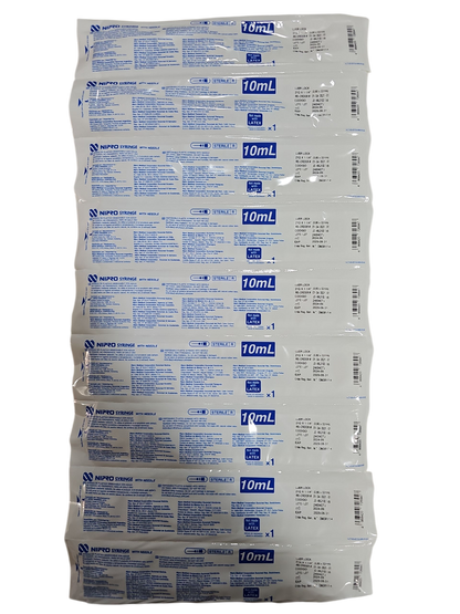 Jeringa Nipro 10mL Verde - Paquete de 100 Piezas