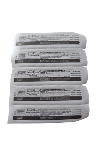 Aguja Hipodermica Negra 22g X 32mm Sensi Medical Caja C/100