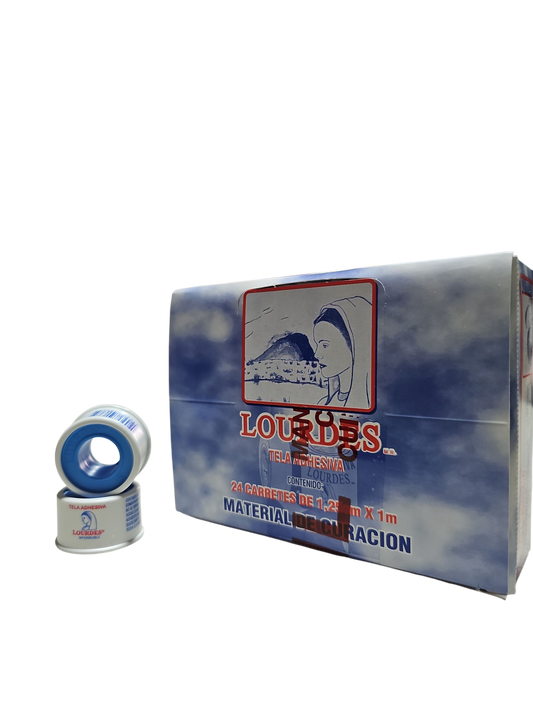 Tela Adhesiva 1.25cm x 1m LOURDES Caja C/24 Piezas