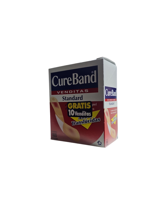 Curitas Venditas Traslucidas CUREBAND - Caja de 100 Piezas