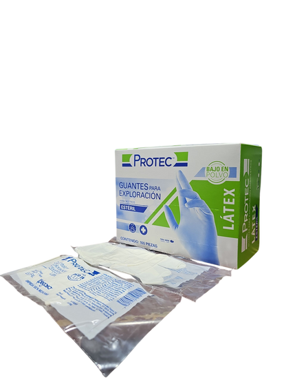 Guante PROTEC Estéril Látex (Chico) -Paquete de 100 Piezas