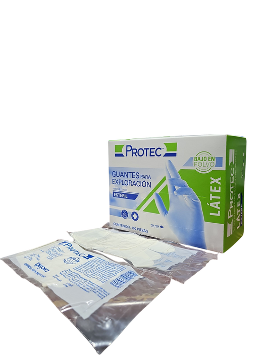 Guante PROTEC Estéril Látex (Chico) -Paquete de 100 Piezas