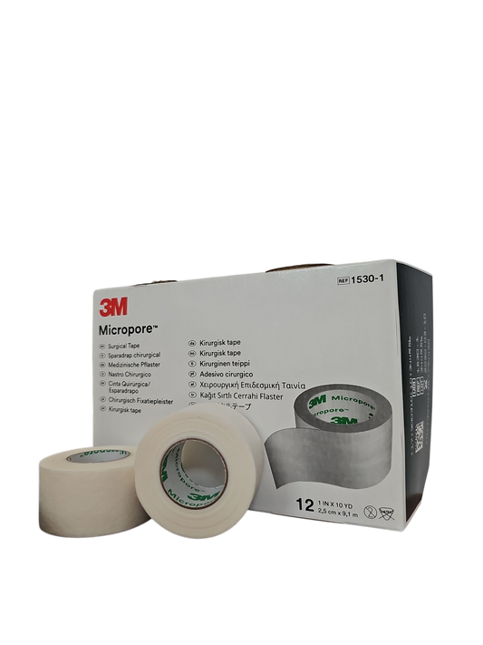 Cinta Micropore 3M 1" Blanco Caja C/12 Unidades
