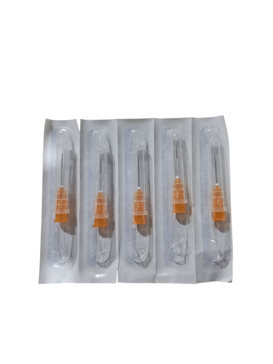 Aguja Hipodermica Naranja 25g X 16mm Sensimedical Caja C/100