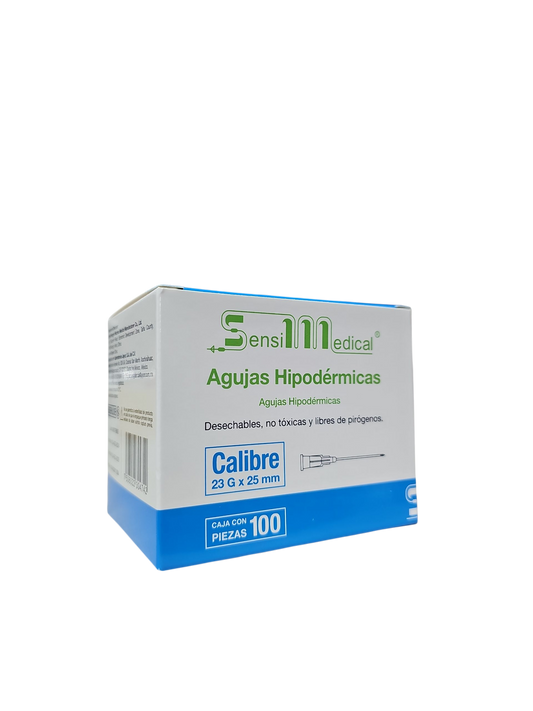 Aguja Hipodermica Azul 23g X 25mm Sensi Medical Caja C/100