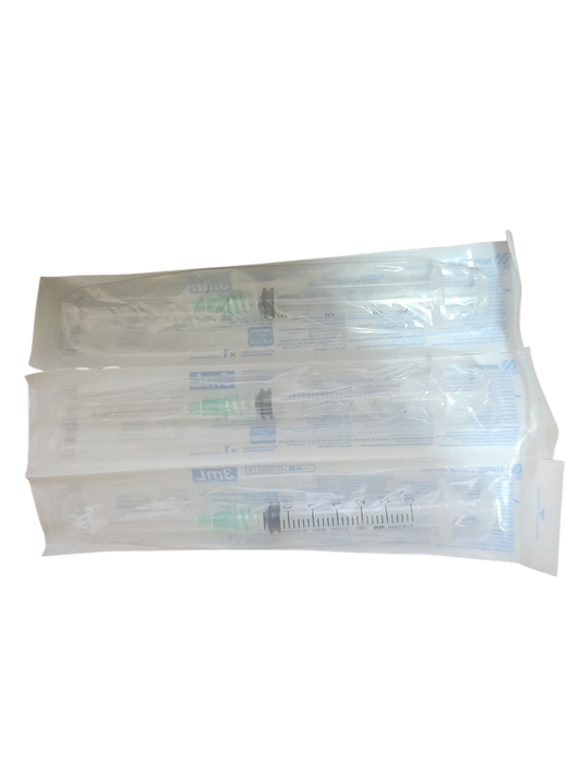 Jeringa Nipro 3mL Verde  - Paquete de 100 Piezas
