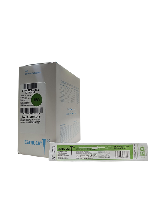 Catéter Punzocat #18 Verde ESTRUCAT - C/50 Unidades