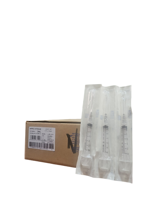 Jeringa Nipro 3mL Negra - Paquete de 100 Piezas