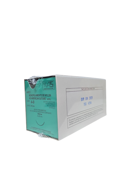Sutura Nylon 4-0 AMERICAN SUTURE - Paquete de 12 Piezas