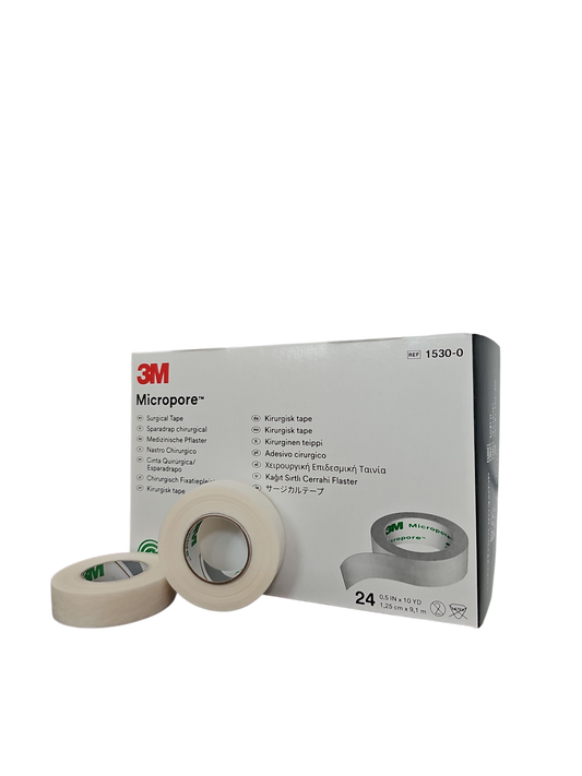 Cinta Micropore 3M 1/2'' Blanco Caja C/24 Unidades