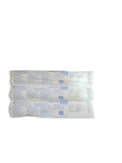 Jeringa Nipro 3mL Negra - Paquete de 100 Piezas