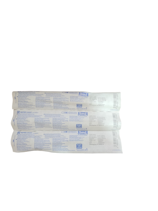 Jeringa Nipro 3mL Negra - Paquete de 100 Piezas